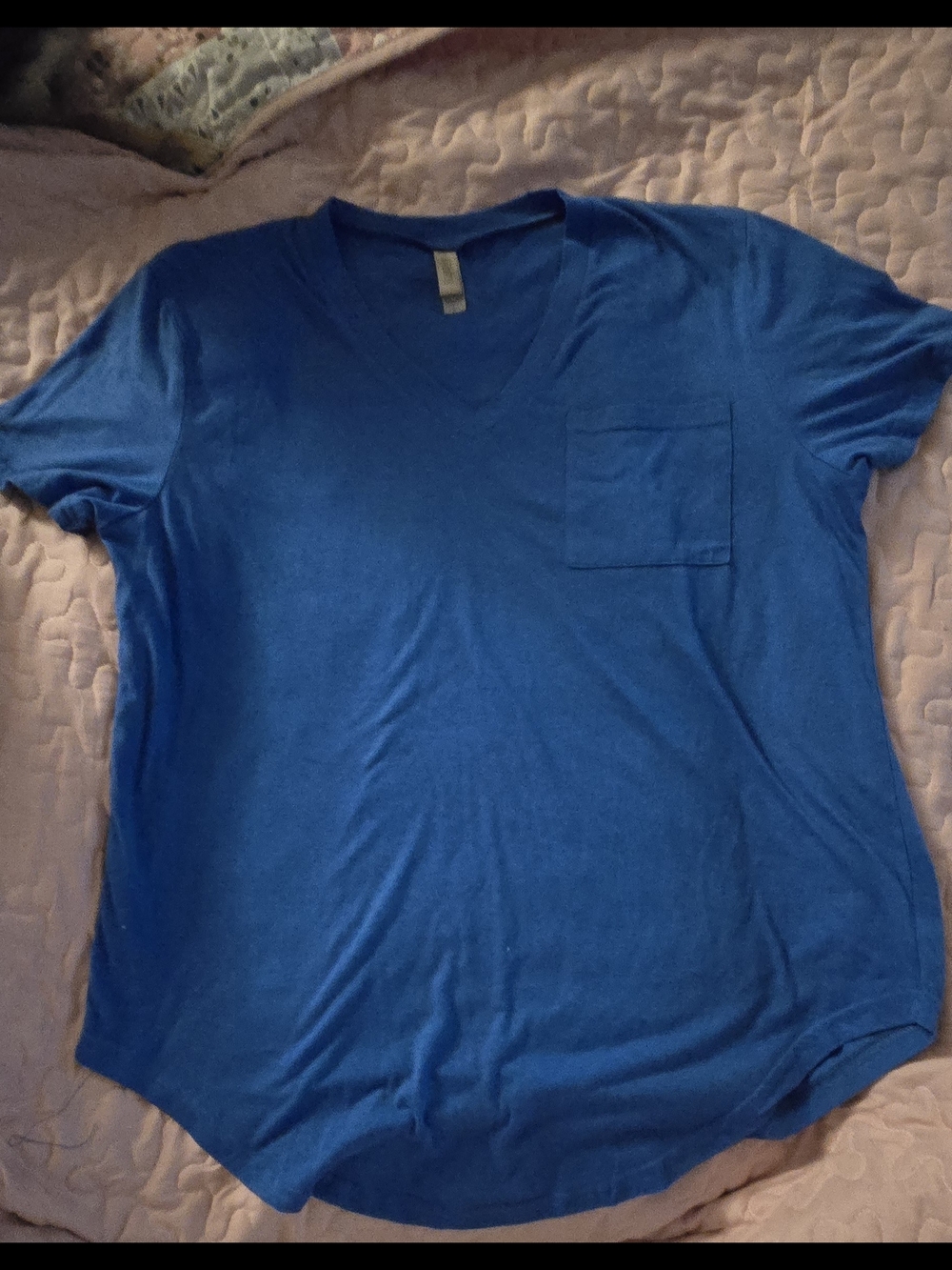 Blue V-Neck Pocket Tee